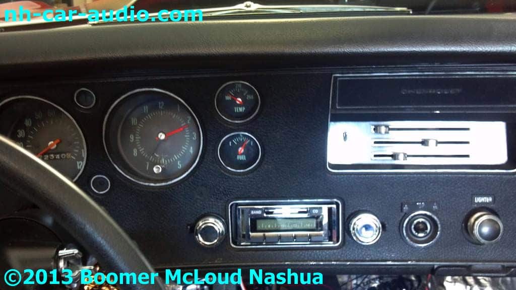 Chevelle-radio-upgrade-dash-view