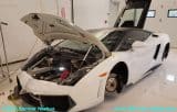 Lamborghini-Gallardo-under-surgery-notice-protective-plastic