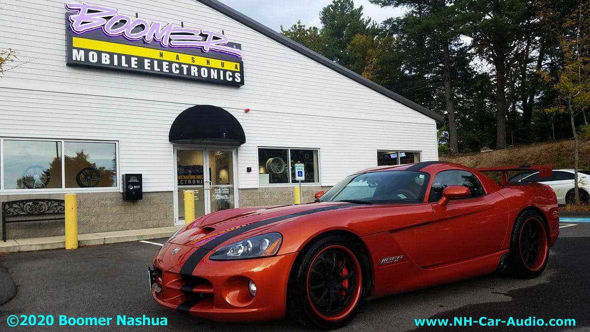 2006-Dodge-Viper-molded-subwoofer-enclosure-new-touchscreen-radio